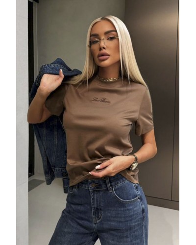 Женская базовая футболка Loro Piana premium - Brown