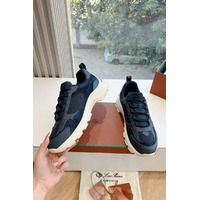 Женские кожаные кроссовки Loro Piana Premium - Blue