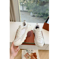 Женские кожаные кроссовки Loro Piana Premium - White