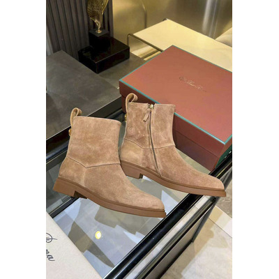 Женские замшевые сапоги Loro Piana premium - Beige