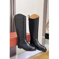 Женские кожаные сапоги Loro Piana premium - Black