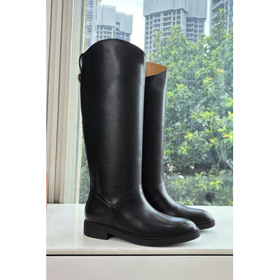 Женские кожаные сапоги Loro Piana premium - Black