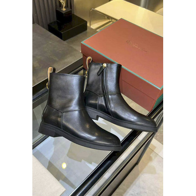 Женские кожаные сапоги Loro Piana premium - Black