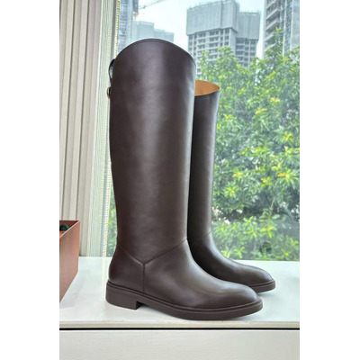 Женские кожаные сапоги Loro Piana premium - Brown