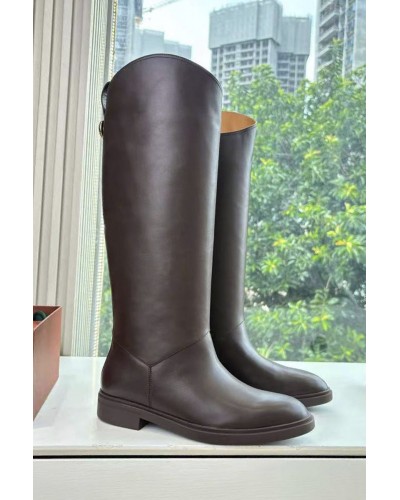 Женские кожаные сапоги Loro Piana premium - Brown