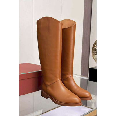 Женские кожаные сапоги Loro Piana premium - Chestnut