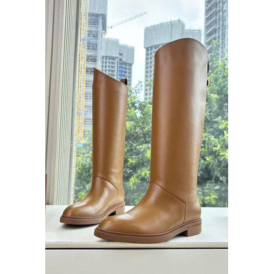 Женские кожаные сапоги Loro Piana premium - Chestnut