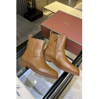 Женские кожаные сапоги Loro Piana premium - Chestnut