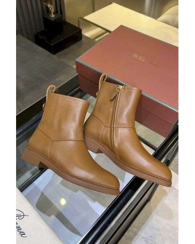 Женские кожаные сапоги Loro Piana premium - Chestnut