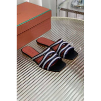 Женские кожаные шлёпанцы Loro Piana Premium