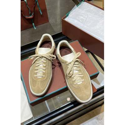 Женские замшевые кроссовки Loro Piana Premium - Beige