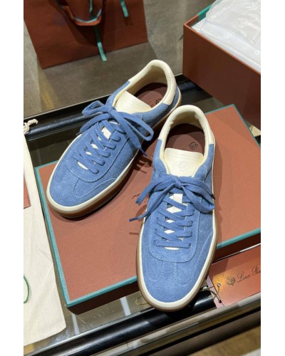 Женские замшевые кроссовки Loro Piana Premium - Blue