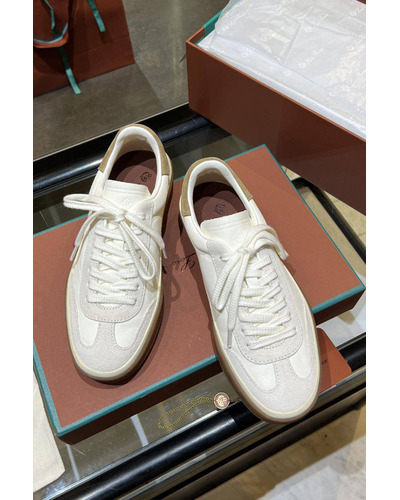 Женские замшевые кроссовки Loro Piana Premium - White