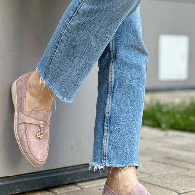 Женские замшевые лоферы Loro Piana Open Walk