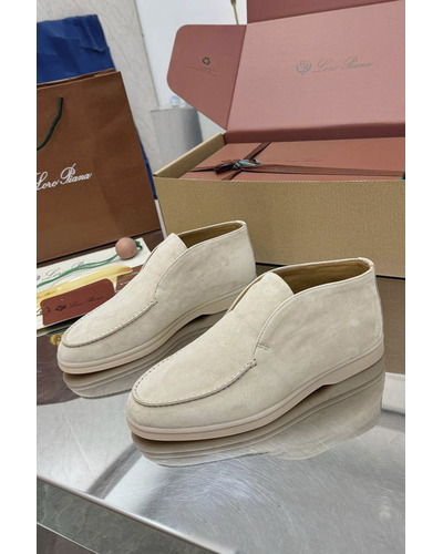 Женские замшевые лоферы Loro Piana premium - Beige