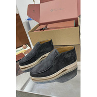 Женские замшевые лоферы Loro Piana premium - Grey