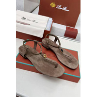 Женские замшевые сандалии Loro Piana Premium - Brown