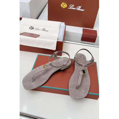 Женские замшевые сандалии Loro Piana Premium - Grey