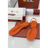 Женские замшевые сандалии Loro Piana Premium - Orange