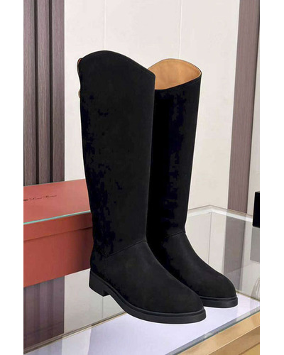 Женские замшевые сапоги Loro Piana premium - Black