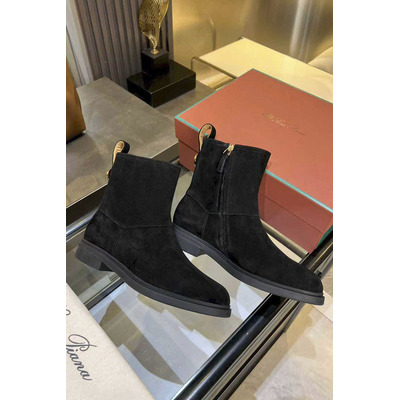 Женские замшевые сапоги Loro Piana premium - Black