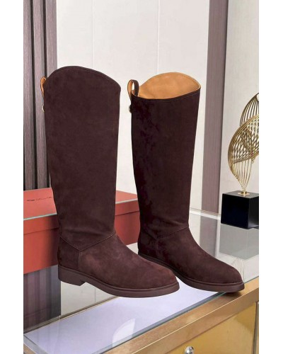 Женские замшевые сапоги Loro Piana premium - Red