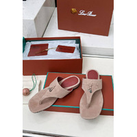 Женские замшевые шлёпанцы Loro Piana Premium - Pink