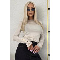 Женский базовый лонгслив Loro Piana Premium - Beige