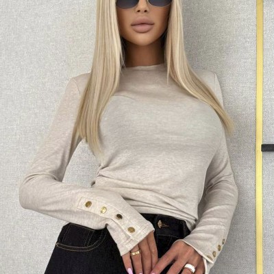 Женский базовый лонгслив Loro Piana Premium - Beige