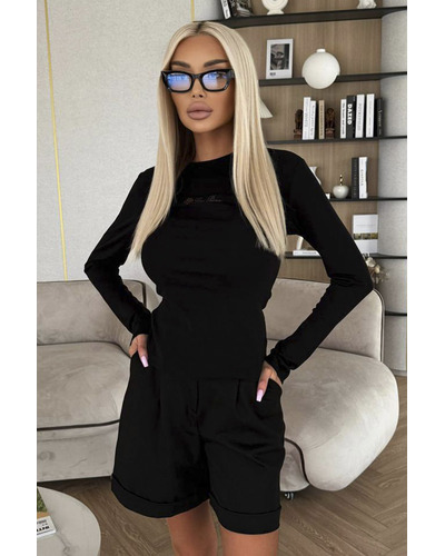 Женский базовый лонгслив Loro Piana Premium - Black