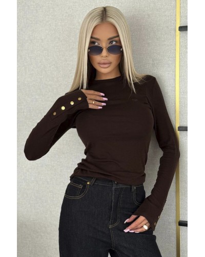 Женский базовый лонгслив Loro Piana Premium - Brown