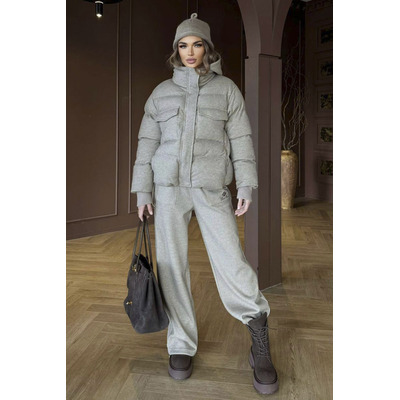 Женский костюм тройка на флисе Loro Piana premium - Beige