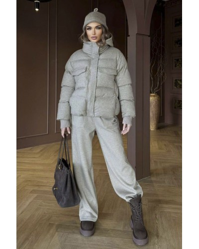 Женский костюм тройка на флисе Loro Piana premium - Beige