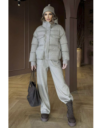 Женский костюм тройка на флисе Loro Piana premium - Beige