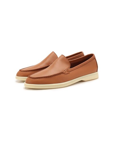 Кожаные лоферы Summer Walk ярко-коричневые