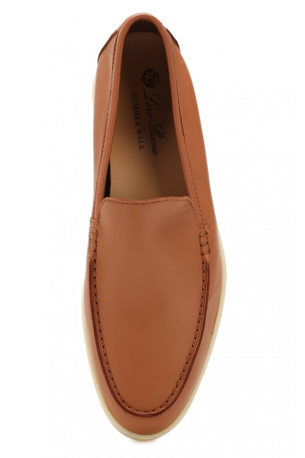 Кожаные лоферы Summer Walk ярко-коричневые