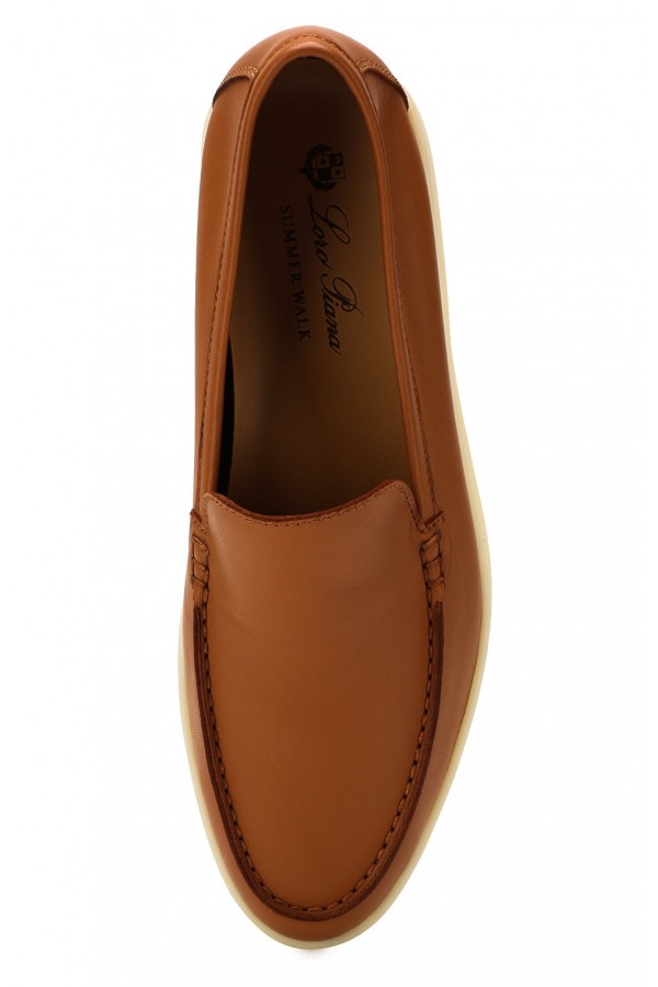 Кожаные лоферы Summer Walk каштановые