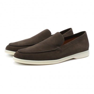 Кожаные лоферы Summer Walk темно-коричневые