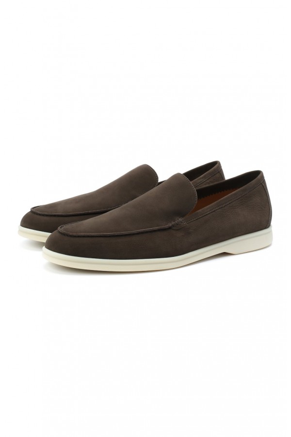 Кожаные лоферы Summer Walk темно-коричневые