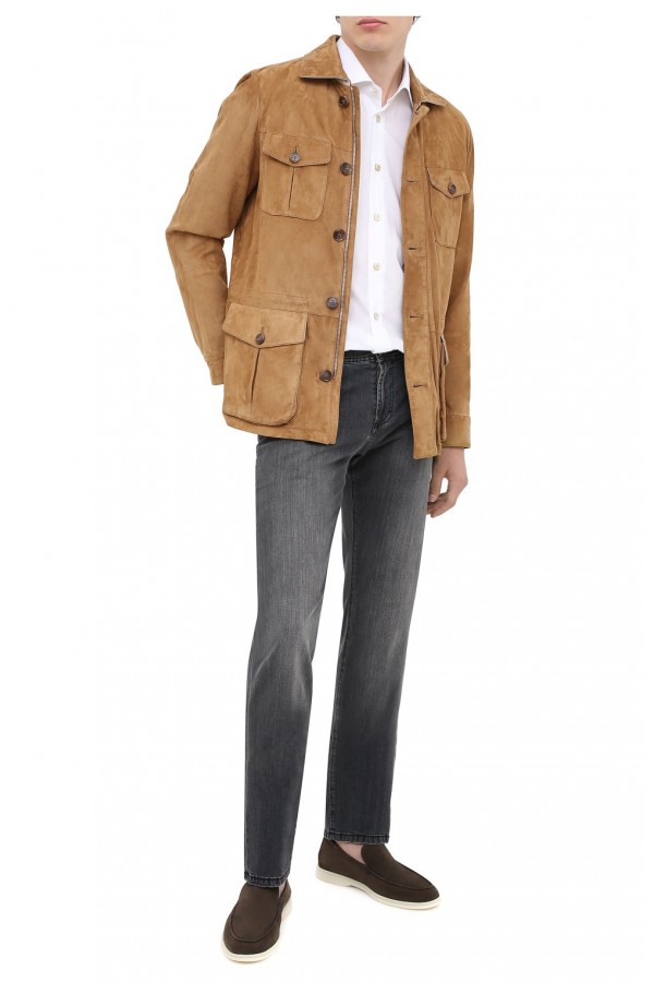 Кожаные лоферы Summer Walk темно-коричневые