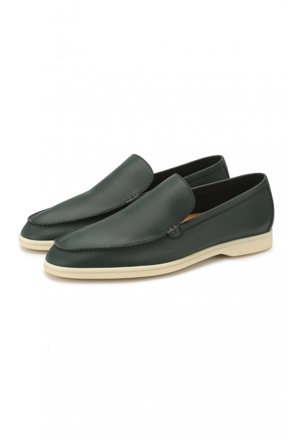 Кожаные лоферы Summer Walk графитовые