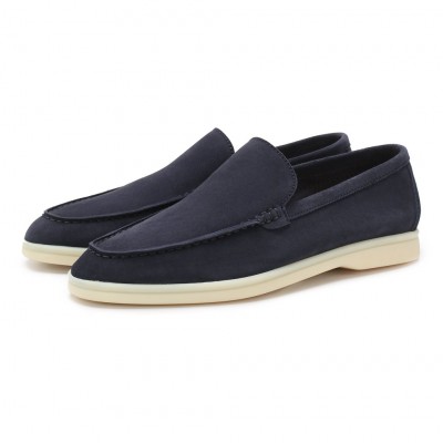 Замшевые лоферы Summer Walk серо-синие
