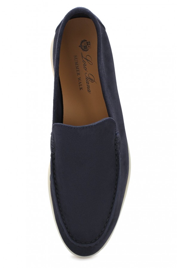 Замшевые лоферы Summer Walk серо-синие